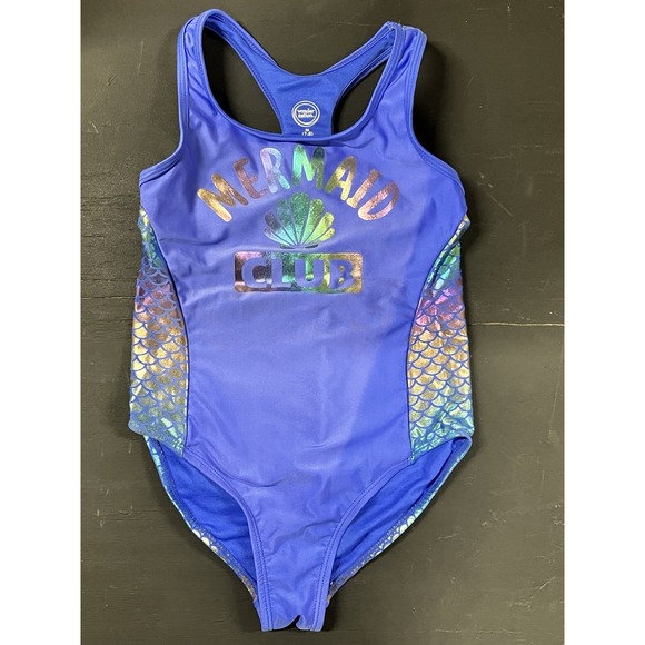 wonder nation Other - Wonder Nation Girls Mermaid Club One Piece Swimsuit Size‎ Medium Blue Iridescent